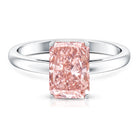 Rosec Jewels-Solitaire 3 Carat Lab Grown Pink Diamond Radiant Cut Engagement Ring IGI Certified