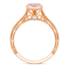 Rosec Jewels-3 Carat Lab Grown Pink Diamond Vintage Engagement Ring with IGI Certificate