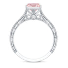 Rosec Jewels-3 Carat Lab Grown Pink Diamond Vintage Engagement Ring with IGI Certificate