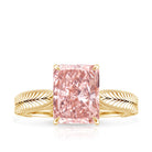 Rosec Jewels-3 Carat Lab Grown Pink Diamond Vintage Engagement Ring with IGI Certificate