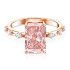 Rosec Jewels-IGI Certified 4 Carat Lab Grown Pink and White Diamond Radiant Cut Engagement Ring