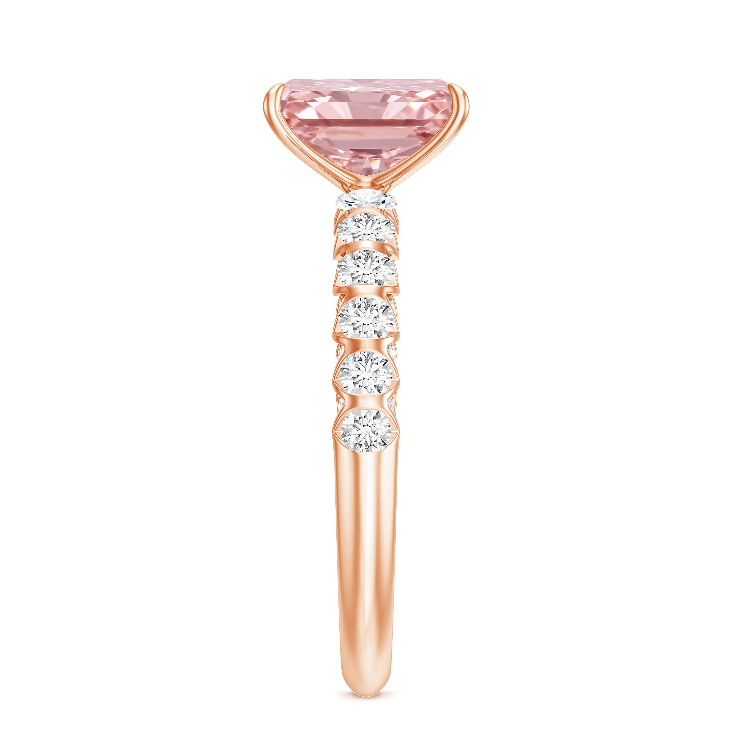 Rosec Jewels-Lab Grown Pink Diamond 2 Carat Radiant Cut Engagement Ring IGI Certified