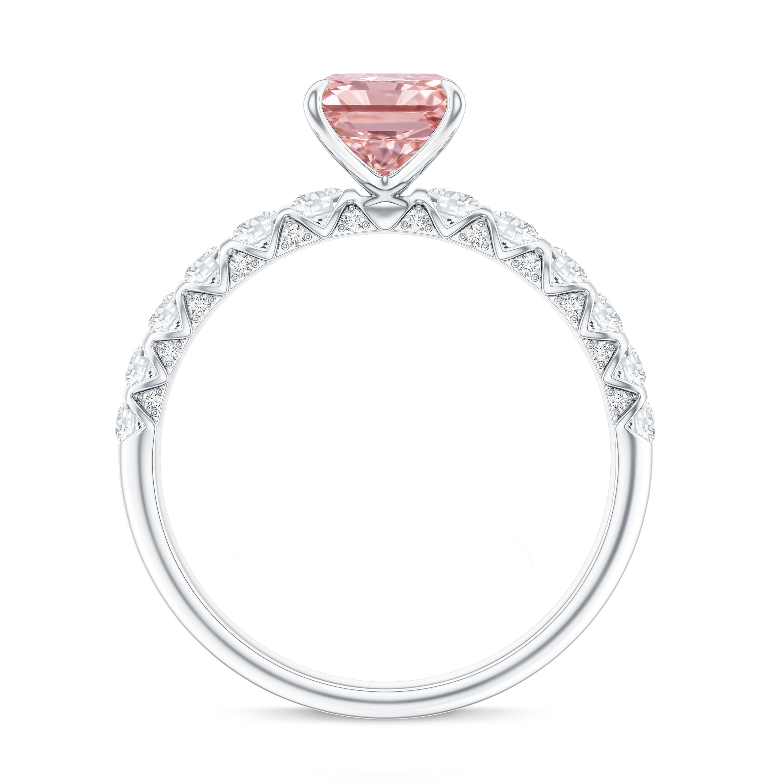 Rosec Jewels-Lab Grown Pink Diamond 2 Carat Radiant Cut Engagement Ring IGI Certified