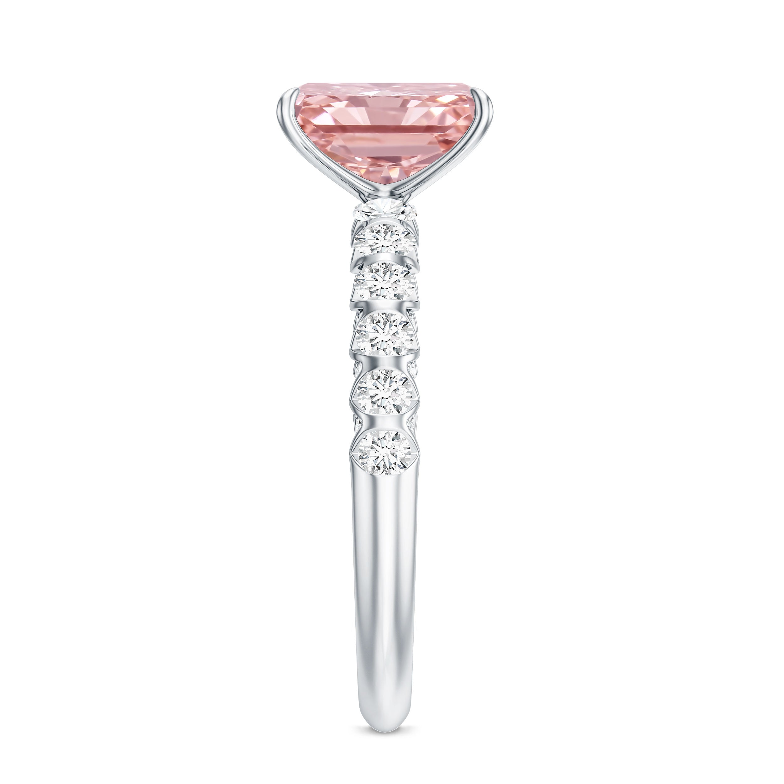 Rosec Jewels-Lab Grown Pink Diamond 2 Carat Radiant Cut Engagement Ring IGI Certified