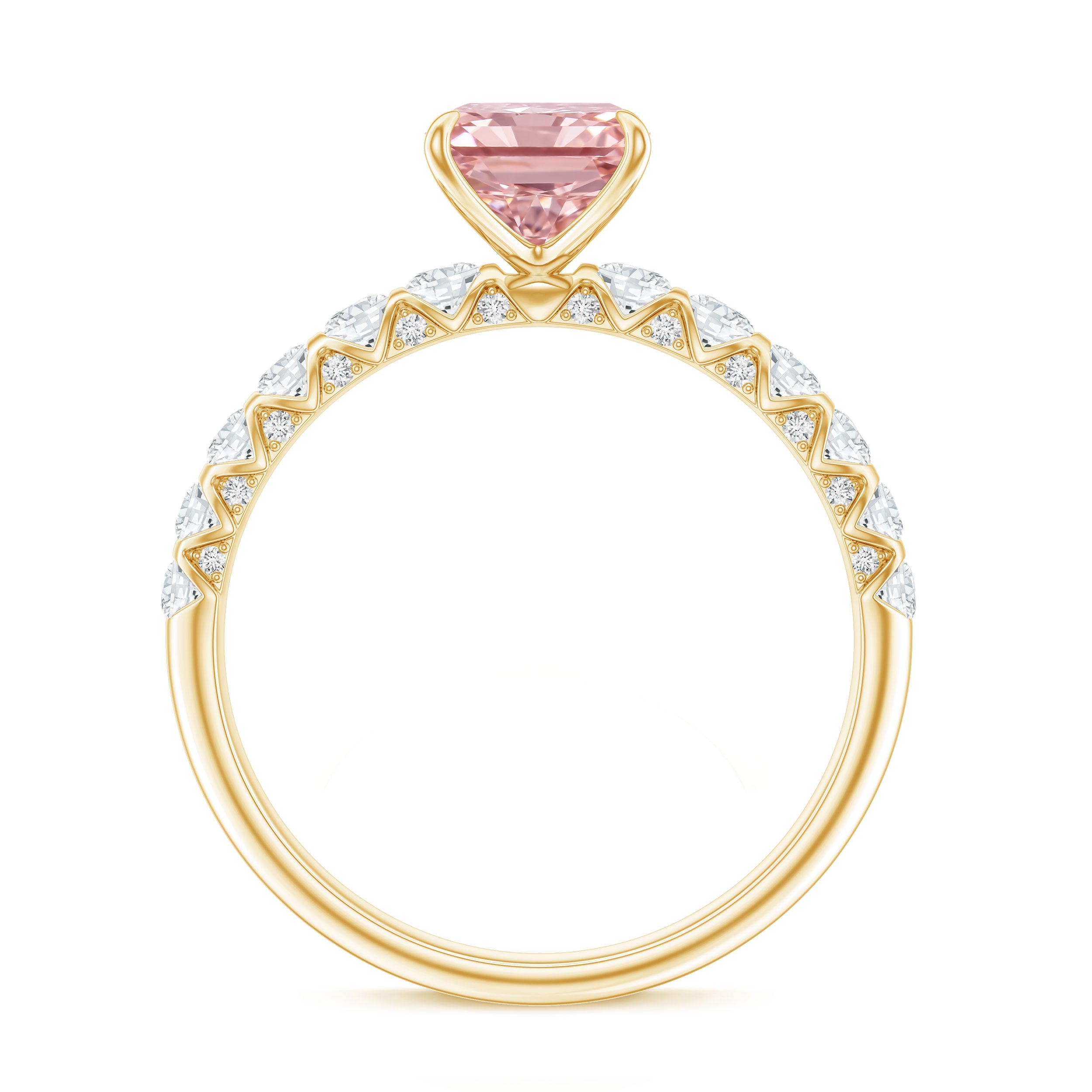 Rosec Jewels-Lab Grown Pink Diamond 2 Carat Radiant Cut Engagement Ring IGI Certified