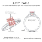 Rosec Jewels-2 Ct Radiant Cut Lab Grown Pink Diamond Hidden Halo Engagement Ring IGI Certified