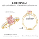 Rosec Jewels-2 Ct Radiant Cut Lab Grown Pink Diamond Hidden Halo Engagement Ring IGI Certified