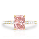 Rosec Jewels-2 Ct Radiant Cut Lab Grown Pink Diamond Hidden Halo Engagement Ring IGI Certified