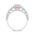 Rosec Jewels-IGI Certified 2 Ct Lab Grown Radiant Cut Pink Diamond Engagement Ring with Side Stones