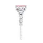 Rosec Jewels-IGI Certified 2 Ct Lab Grown Radiant Cut Pink Diamond Engagement Ring with Side Stones