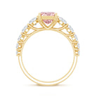 Rosec Jewels-IGI Certified 2 Ct Lab Grown Radiant Cut Pink Diamond Engagement Ring with Side Stones