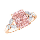 Rosec Jewels-IGI Certified 2 Carat Radiant Cut Lab Pink and White Diamond Engagement Ring For Women