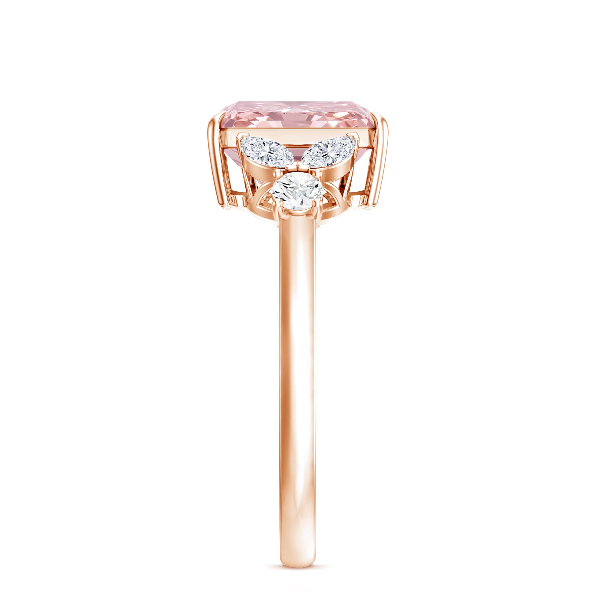 Rosec Jewels-IGI Certified 2 Carat Radiant Cut Lab Pink and White Diamond Engagement Ring For Women