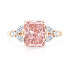 Rosec Jewels-IGI Certified 2 Carat Radiant Cut Lab Pink and White Diamond Engagement Ring For Women