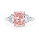 Rosec Jewels-IGI Certified 2 Carat Radiant Cut Lab Pink and White Diamond Engagement Ring For Women