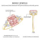 Rosec Jewels-IGI Certified 2 Carat Radiant Cut Lab Pink and White Diamond Engagement Ring For Women