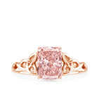 Rosec Jewels-Radiant Cut 2 Ct Lab Grown Pink Diamond Celtic Engagement Ring with IGI Certificate