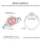 Rosec Jewels-Radiant Cut 2 Ct Lab Grown Pink Diamond Celtic Engagement Ring with IGI Certificate