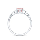 Rosec Jewels-Radiant Cut 2 Ct Lab Grown Pink Diamond Celtic Engagement Ring with IGI Certificate