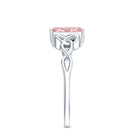 Rosec Jewels-Radiant Cut 2 Ct Lab Grown Pink Diamond Celtic Engagement Ring with IGI Certificate
