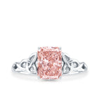 Rosec Jewels-Radiant Cut 2 Ct Lab Grown Pink Diamond Celtic Engagement Ring with IGI Certificate
