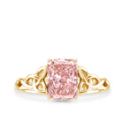 Rosec Jewels-Radiant Cut 2 Ct Lab Grown Pink Diamond Celtic Engagement Ring with IGI Certificate