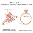 Rosec Jewels-IGI Certified Radiant Cut Lab Pink Diamond 3 Carat Engagement Ring with Side Stones