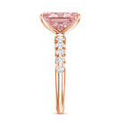 Rosec Jewels-IGI Certified Radiant Cut Lab Pink Diamond 3 Carat Engagement Ring with Side Stones