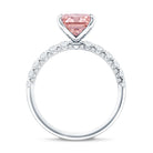 Rosec Jewels-IGI Certified Radiant Cut Lab Pink Diamond 3 Carat Engagement Ring with Side Stones