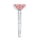 Rosec Jewels-IGI Certified Radiant Cut Lab Pink Diamond 3 Carat Engagement Ring with Side Stones
