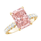 Rosec Jewels-IGI Certified Radiant Cut Lab Pink Diamond 3 Carat Engagement Ring with Side Stones