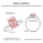 Rosec Jewels-Radiant Cut 3 Carat Lab Grown Pink Diamond Engagement Ring with IGI Certificate