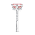 Rosec Jewels-Radiant Cut 3 Carat Lab Grown Pink Diamond Engagement Ring with IGI Certificate