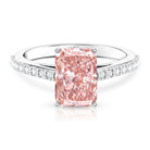 Rosec Jewels-Radiant Cut 3 Carat Lab Grown Pink Diamond Engagement Ring with IGI Certificate