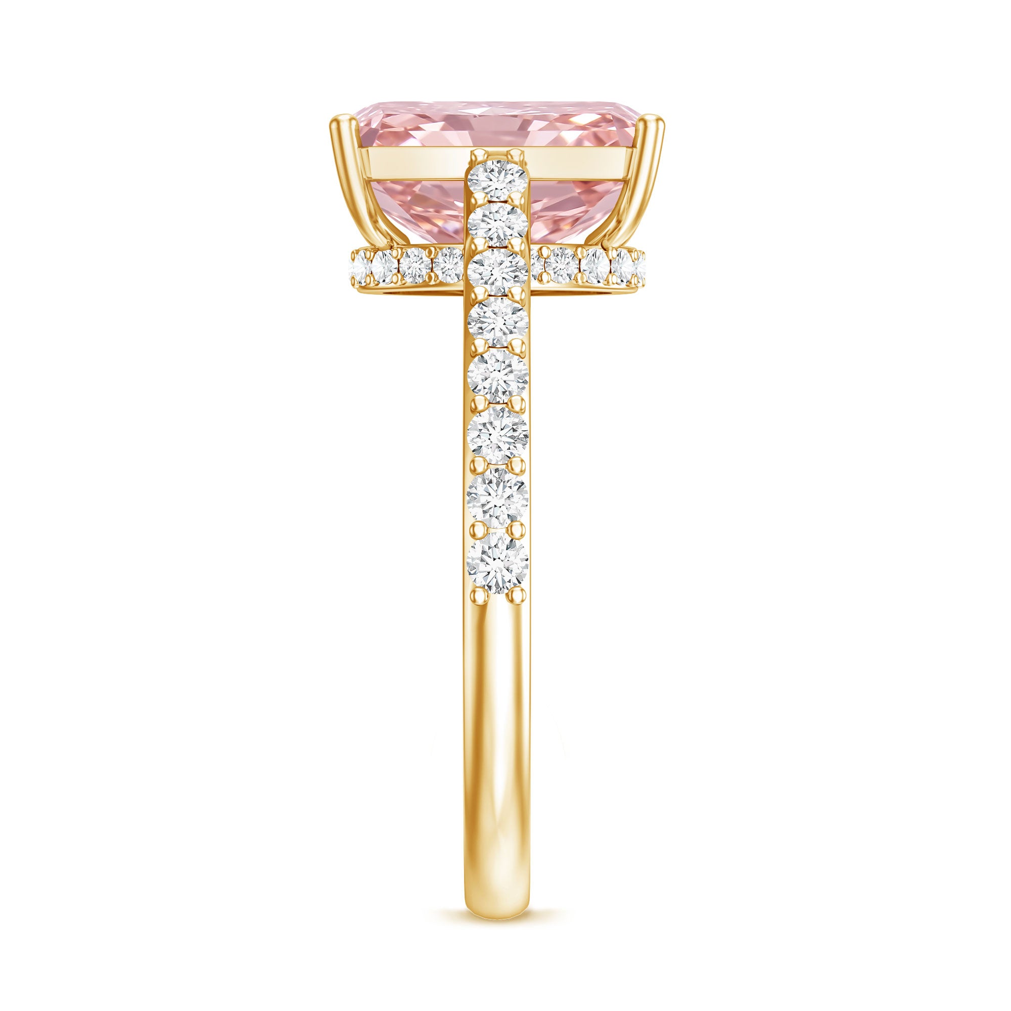 Rosec Jewels-Radiant Cut 3 Carat Lab Grown Pink Diamond Engagement Ring with IGI Certificate