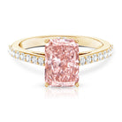 Rosec Jewels-Radiant Cut 3 Carat Lab Grown Pink Diamond Engagement Ring with IGI Certificate