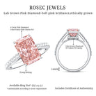 Rosec Jewels-IGI Certified 4 Carat Lab Grown Pink Diamond Radiant Cut Engagement Ring with Hidden Halo