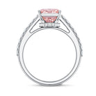 Rosec Jewels-IGI Certified 4 Carat Lab Grown Pink Diamond Radiant Cut Engagement Ring with Hidden Halo