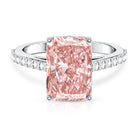 Rosec Jewels-Radiant Cut 5 Carat Lab Grown Pink Diamond Engagement Ring with IGI Certificate