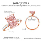 Rosec Jewels-Lab Grown 4 Carat Pink Diamond Radiant Cut Engagement Ring with IGI Certificate