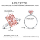Rosec Jewels-Lab Grown 4 Carat Pink Diamond Radiant Cut Engagement Ring with IGI Certificate