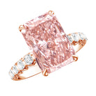 Rosec Jewels-5 Carat Radiant Lab Grown Pink Diamond Huge Statement Ring with IGI Certificate