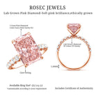 Rosec Jewels-5 Carat Radiant Lab Grown Pink Diamond Huge Statement Ring with IGI Certificate