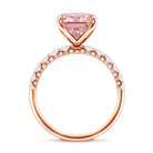 Rosec Jewels-5 Carat Radiant Lab Grown Pink Diamond Huge Statement Ring with IGI Certificate