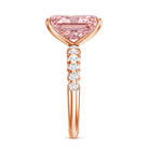 Rosec Jewels-5 Carat Radiant Lab Grown Pink Diamond Huge Statement Ring with IGI Certificate