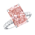 Rosec Jewels-5 Carat Radiant Lab Grown Pink Diamond Huge Statement Ring with IGI Certificate