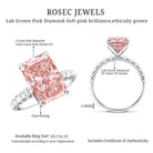 Rosec Jewels-5 Carat Radiant Lab Grown Pink Diamond Huge Statement Ring with IGI Certificate
