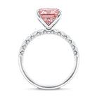 Rosec Jewels-5 Carat Radiant Lab Grown Pink Diamond Huge Statement Ring with IGI Certificate