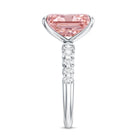 Rosec Jewels-5 Carat Radiant Lab Grown Pink Diamond Huge Statement Ring with IGI Certificate