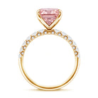 Rosec Jewels-5 Carat Radiant Lab Grown Pink Diamond Huge Statement Ring with IGI Certificate